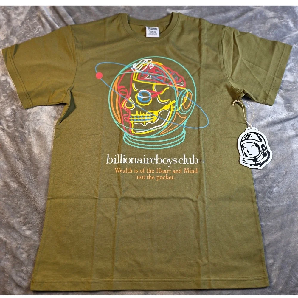 Billionaire Boys Club BB Cortex Tee Mens Size M Olive‎ Drab Neon Graphic T-Shirt